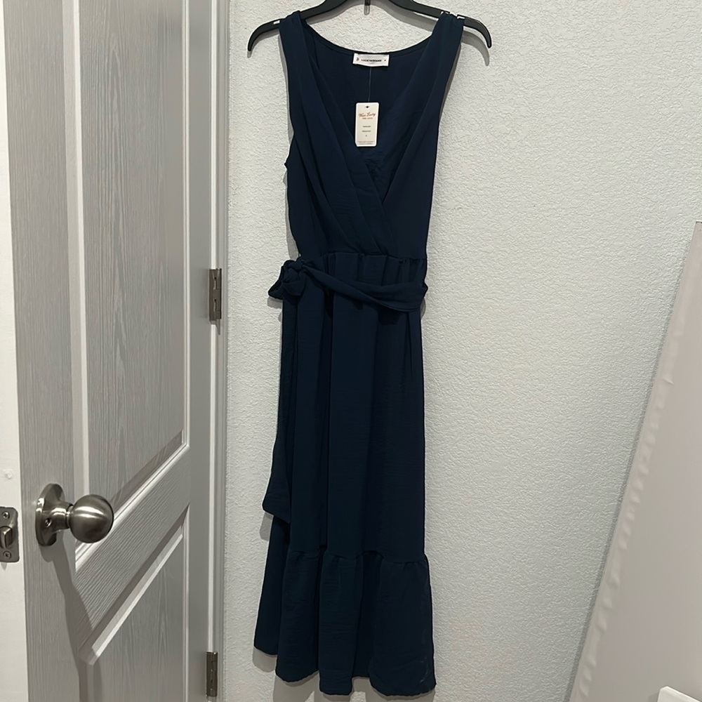 Womens Lucky Brand blue dress Medium NWT